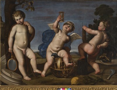 Allegorie van Landbouw, Astronomie en Architectuur, 1620-25 door Domenichino