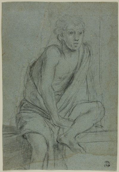 Zittende Jongeling: Studie voor Geseling van Sint Andreas door Domenichino