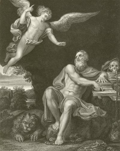Sint Hiëronymus met de engel door Domenichino