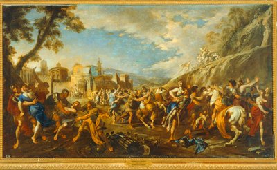 De verkrachting van de Sabiniaanse vrouwen. 10035138 ... door Domenico (1612-75) Gargiulo