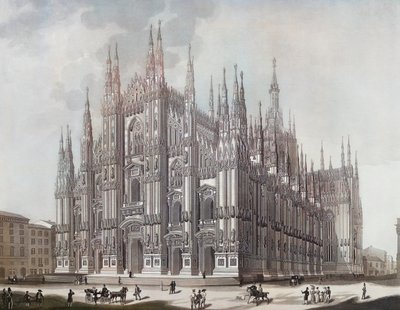 Duomo, of de kathedraal van Milaan door Domenico (after) Landini