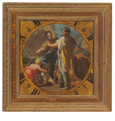 Archimedes demonstreert zijn uitvinding aan koning Hieron van Syracuse door Domenico Antonio Vaccaro