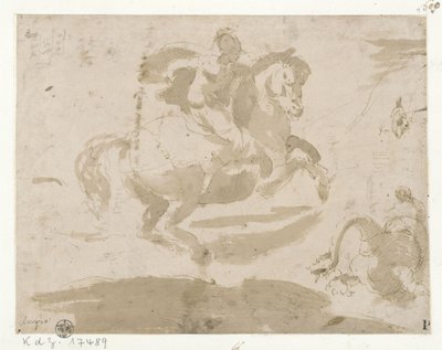 De drakenstrijd van de heilige Joris door Domenico Beccafumi