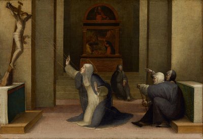 De heilige Catharina van Siena ontvangt de stigmata door Domenico Beccafumi