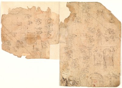 Schetsen voor Figuren, Composities en Architecturale Instellingen door Domenico Beccafumi