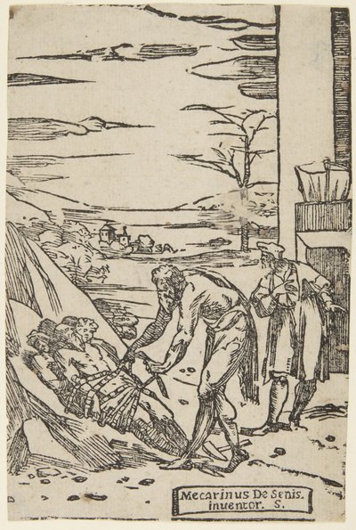De kapper, uit de serie De alchemistische eigenschappen van metalen door Domenico Beccafumi