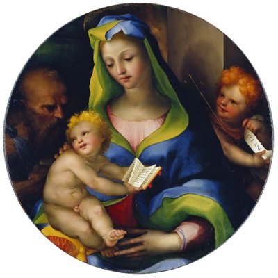 De Maagd en het Kind met het Kind Sint Jan en Sint. Jerome door Domenico Beccafumi