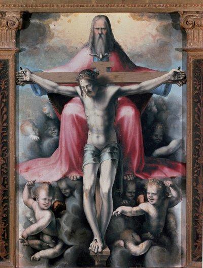 Drieluik van de Drie-eenheid, Detail centraal paneel: de Drie-eenheid door Domenico Beccafumi