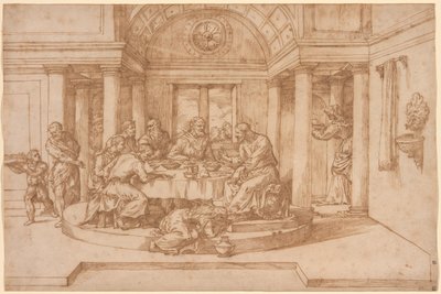Christus in het Huis van Simon de Farizeeër door Domenico Campagnola