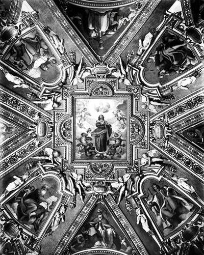 Maagd van de Onbevlekte Ontvangenis met heiligen en engelen, in de Cappella Paolina, c.1611 door Domenico Cresti Passignano
