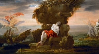 Perseus bevrijdt Andromeda door Domenico Fetti or Feti