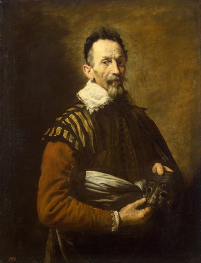 Portret van een acteur door Domenico Fetti or Feti