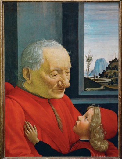 Portret van een oude man en een jonge jongen - ... door Domenico Ghirlandaio