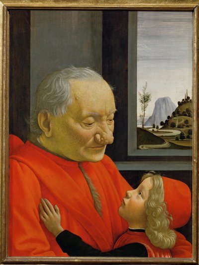 Portret van een oude man en een jonge jongen - ... door Domenico Ghirlandaio