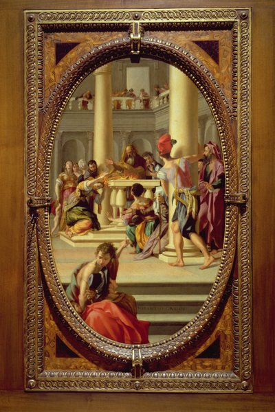 Het Laatste Avondmaal, detail van twee discipelen door Domenico Ghirlandaio