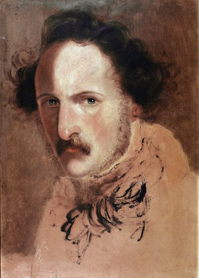 Portret van Gaetano Donizetti, Italiaanse componist (olie op doek) door Domenico Induno