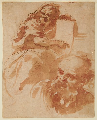 Seated Prophet (Recto) door Domenico Maria Canuti
