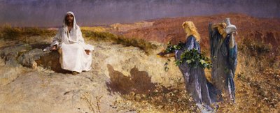 Christus in de woestijn door Domenico Morelli