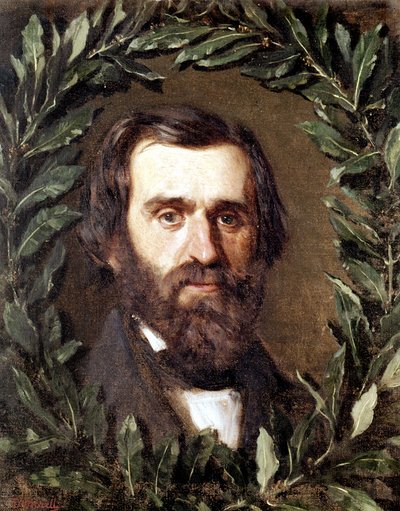 Portret van de Italiaanse componist Giuseppe Verdi (1813 - 1901) door Domenico Morelli