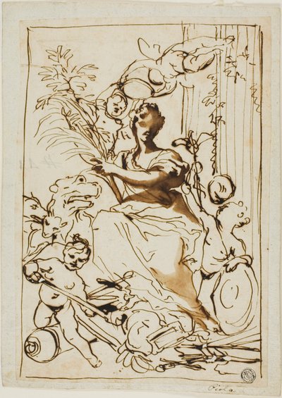 Allegorie op de overwinning door Domenico Piola