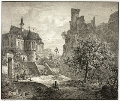 Kerk bij Kobern aan de Moezel door Domenico Quaglio