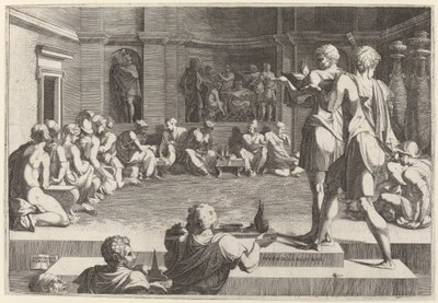 Het banket van Alexander de Grote door Domenico del Barbiere after Francesco Primaticcio