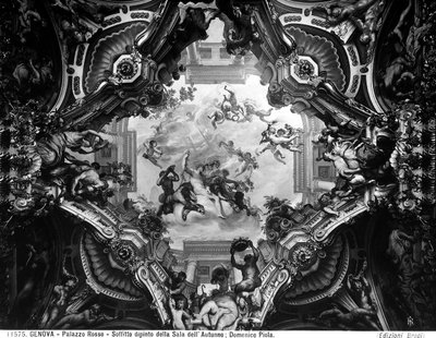 Allegorie van de herfst, op het gewelf van de Herfstkamer door Domenico the Elder Piola