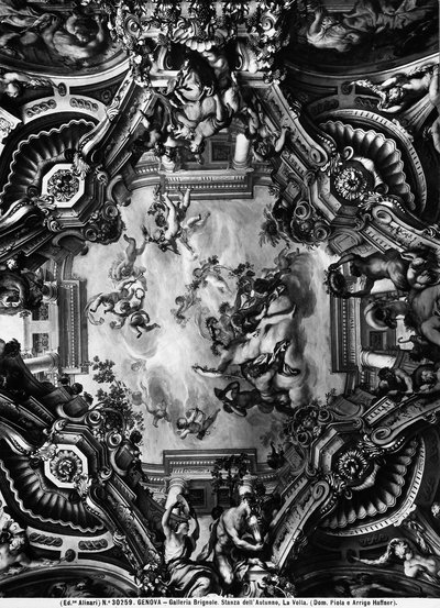 Plafond in de Herfstkamer, Brignole Galerij door Domenico the Elder Piola
