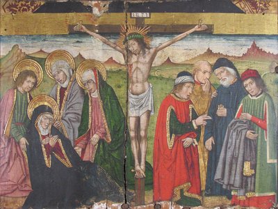 Paneel met De Kruisiging van Retabel door Domingo Ram