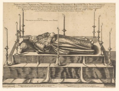 Doodsportret van Ferdinand II van Tirol door Dominicus Custos (possibly)