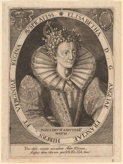 Koningin Elizabeth door Dominicus Custos after Crispijn de Passe I