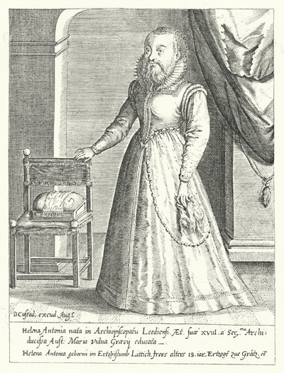 Helena Antonia van Luik, de bebaarde vrouwelijke hofdwerg van Maria van Oostenrijk, Heilige Roomse Keizerin door Dominicus or Custodis Custos