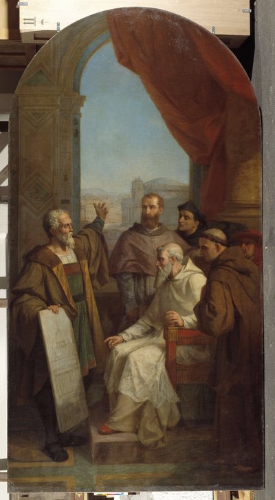 Architectuur: de Italiaanse schilder en beeldhouwer Michelangelo Buonarroti bekend als Michelangelo door Dominique Magaud