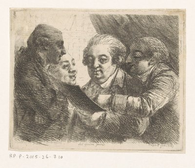 Portret van vier broers uit de familie Terres, boekhandelaren te Napels door Dominique Vivant Denon (baron)