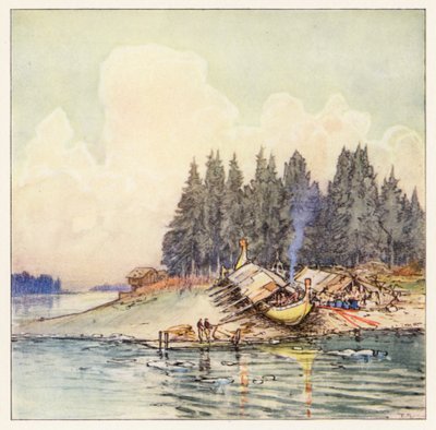 Rudyard Kipling: "Harp Song of the Dane Women" door Donald (after) Maxwell