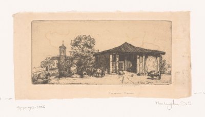 Toscaanse boerderij door Donald Shaw MacLaughlan (signed by artist)