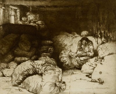 De slapende voddenverkoper door Donald Shaw MacLaughlan