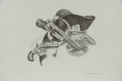 Colt Revolver "House", 1977 (gravure) door Donatella Merlo