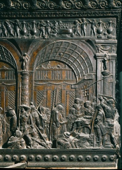 Christus voor Pontius Pilatus. (Detail) door Donatello