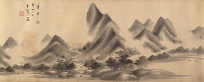 Landschap in de stijl van Mi Fu door Dong Qichang