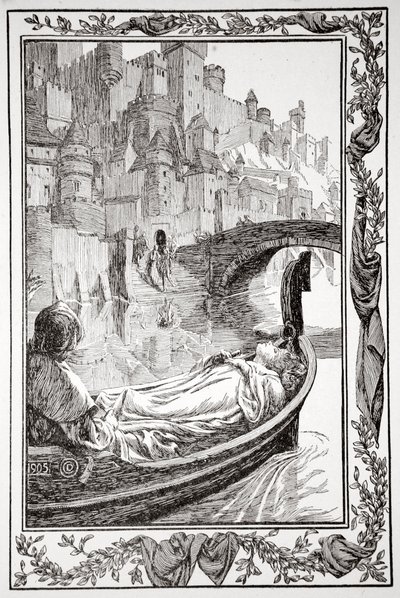 De schuit dreef de rivier af, 1905 door Dora Curtis
