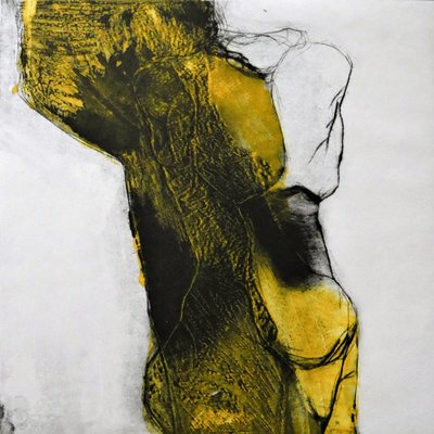 Abstracte gele figuur door Doris Schmitz