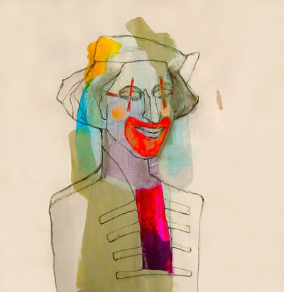 Kleurrijk clownportret door Doris Schmitz
