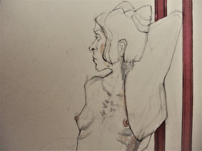 Schets van een in zichzelf gekeerde vrouw door Doris Schmitz