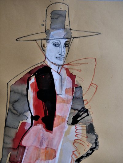 Elegante figuur met hoed door Doris Schmitz