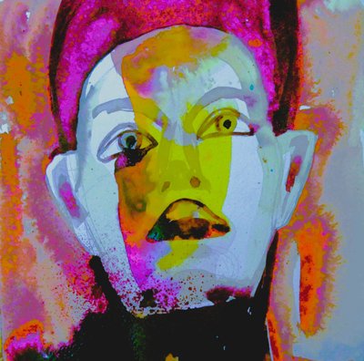 Expressief neonportret door Doris Schmitz