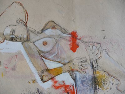 Expressief liggend naakt door Doris Schmitz
