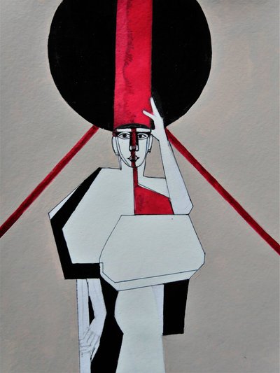 Red Stripe-vrouw door Doris Schmitz