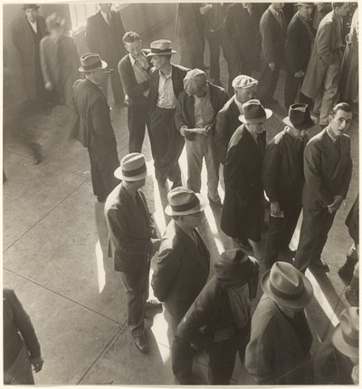 [Eerste dagen werkloosheidsuitkering in Californië: Wachten om een aanvraag in te dienen]. door Dorothea Lange