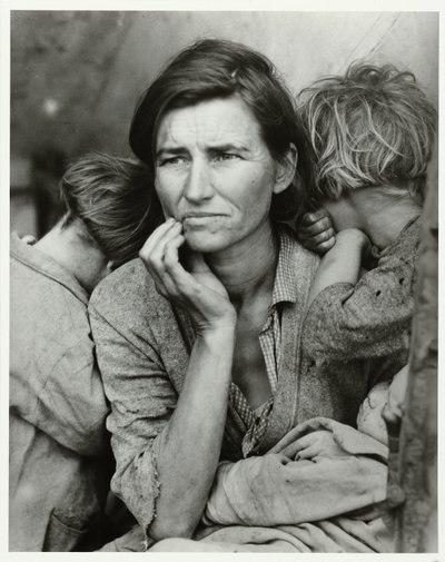 Portret van Florence Owens Thompson door Dorothea Lange